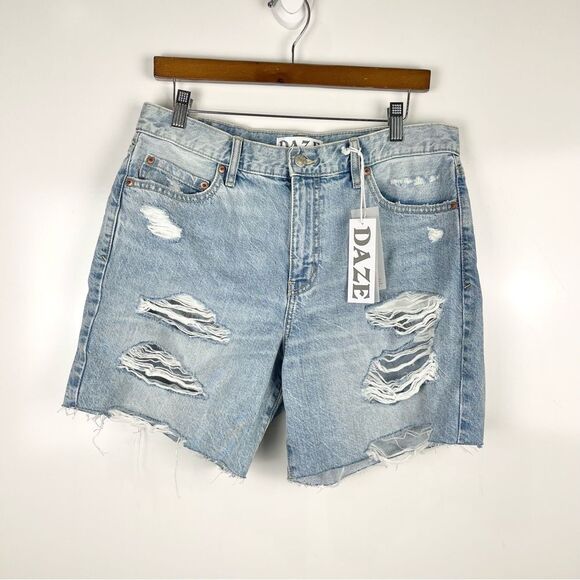 NEW Daze Denim 1999 Shorts Distressed 90's Slouch Jean Shorts Women's Size 29 - Picture 2 of 8